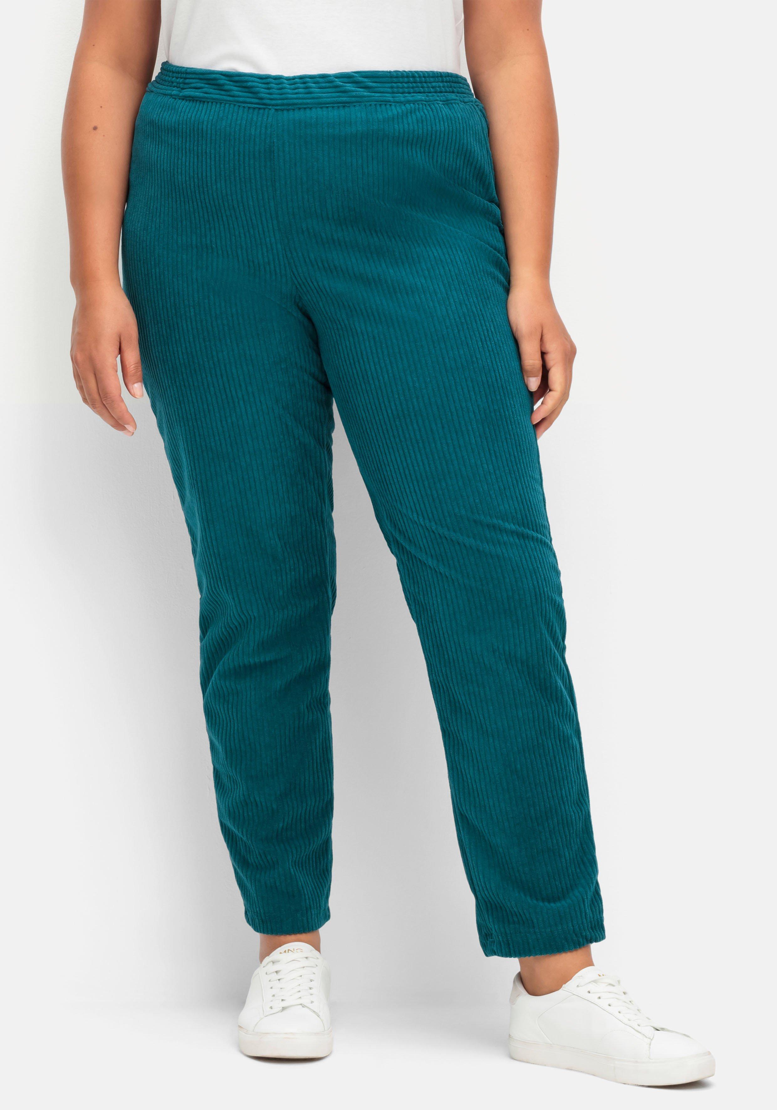 Gerade Cordhose mit Gummizugbund