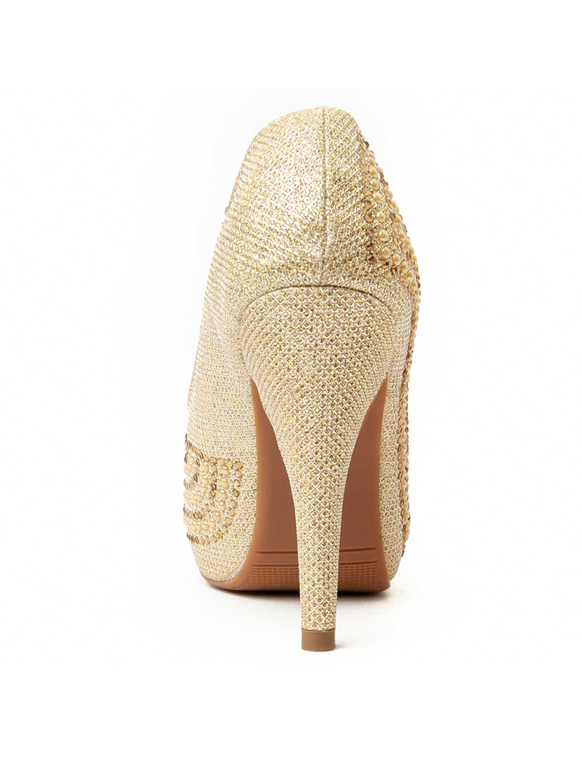 Ladies Gold Heeled Shoes