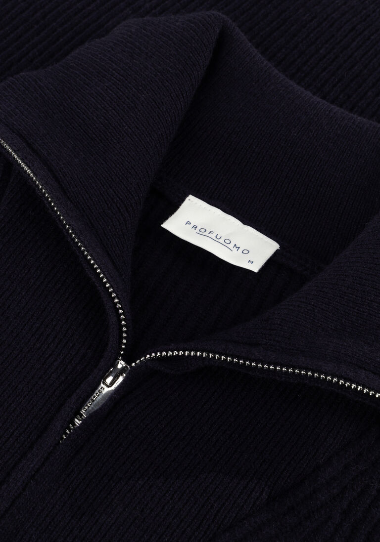 donkerblauwe profuomo trui pullover half zip
