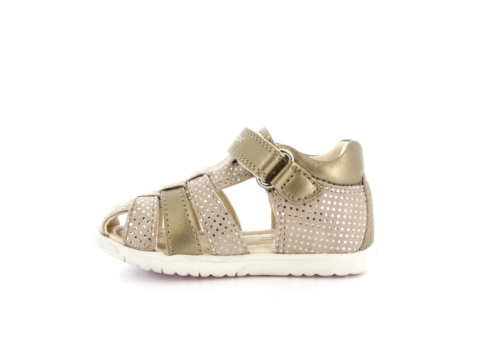 Geox-SANDAL MACCHIA GIR B254WB Cuir Beige Or