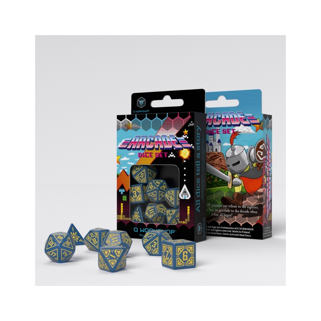 Arcade Blue & Yellow Dice Set