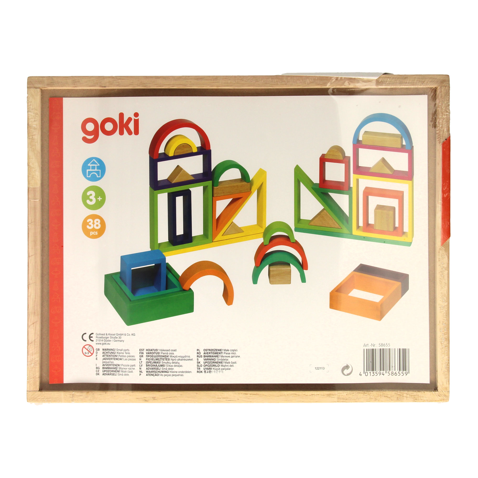 Goki Houten Bouwvormen Fantasie, 38dlg