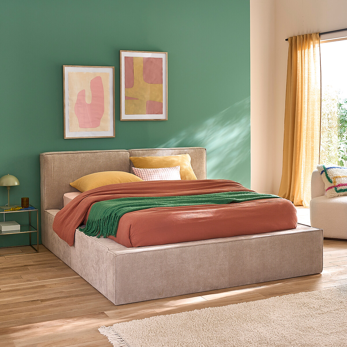 LA REDOUTE INTERIEURS<br>Cama baú com estrado de ripas rebatível, Seven