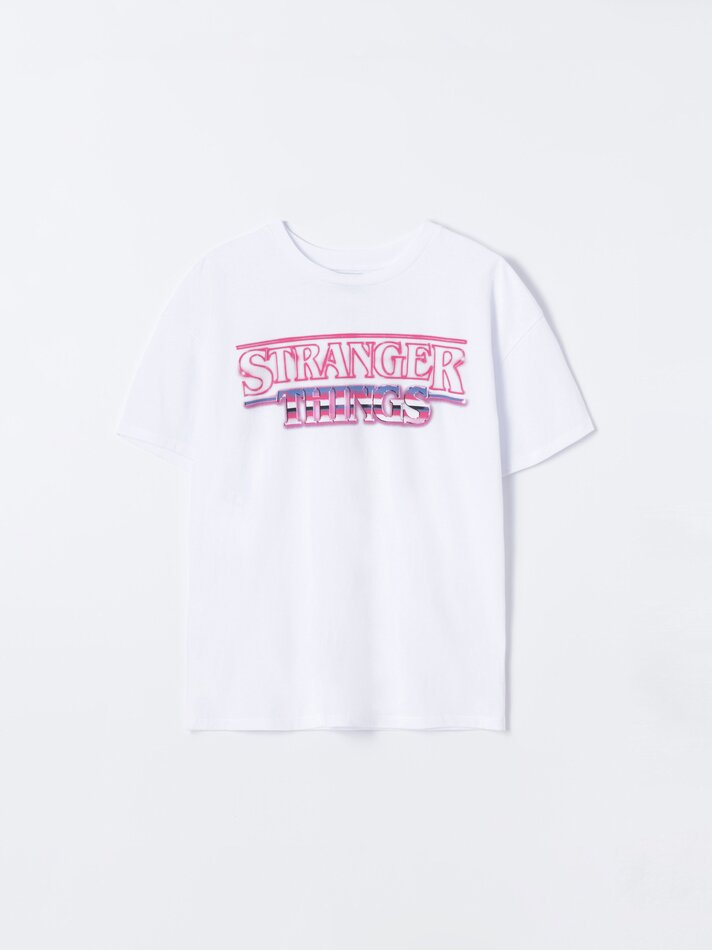 Camiseta estampada Stranger Things - Netflix - Branca