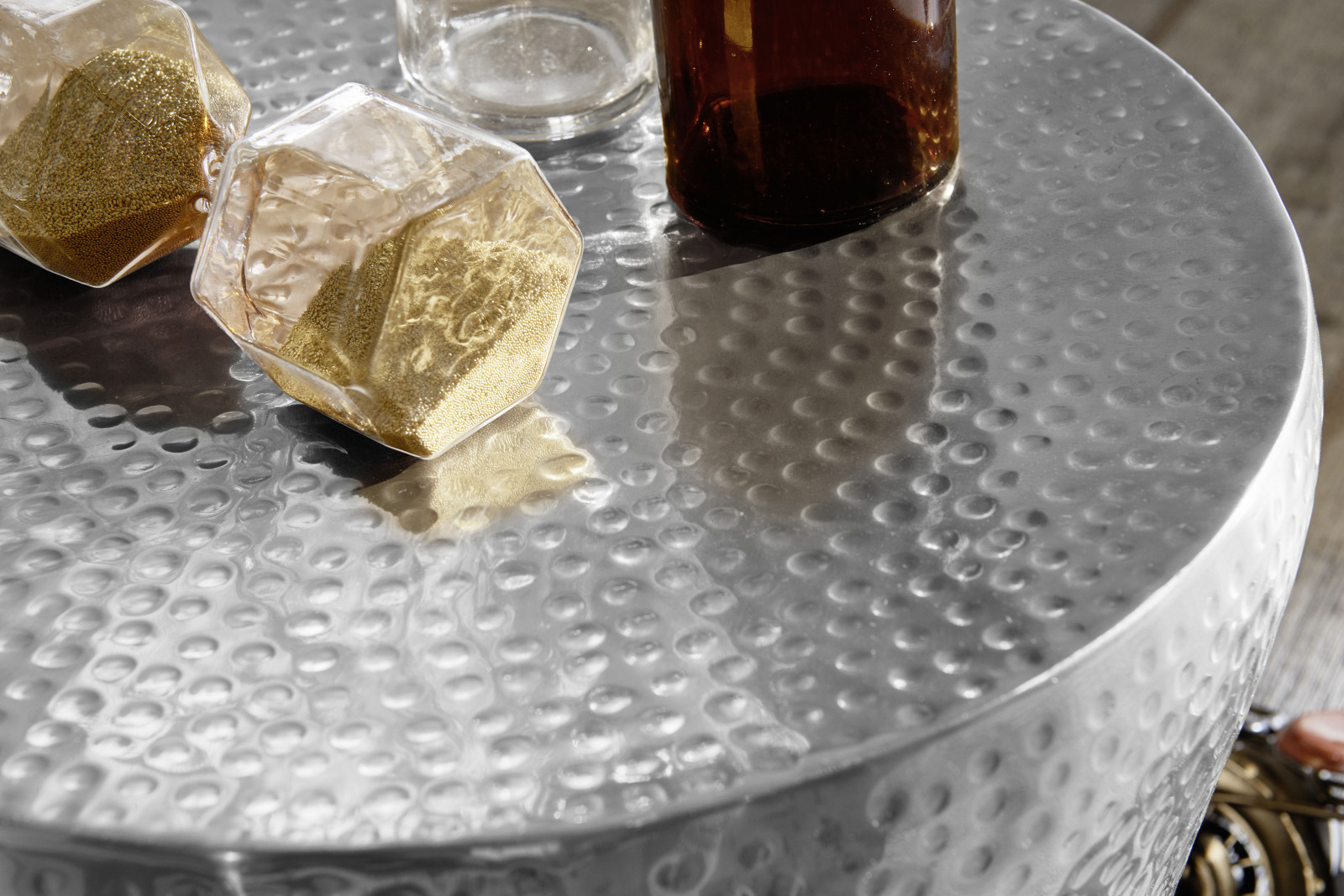 Beistelltisch - silberfarben - Aluminium
