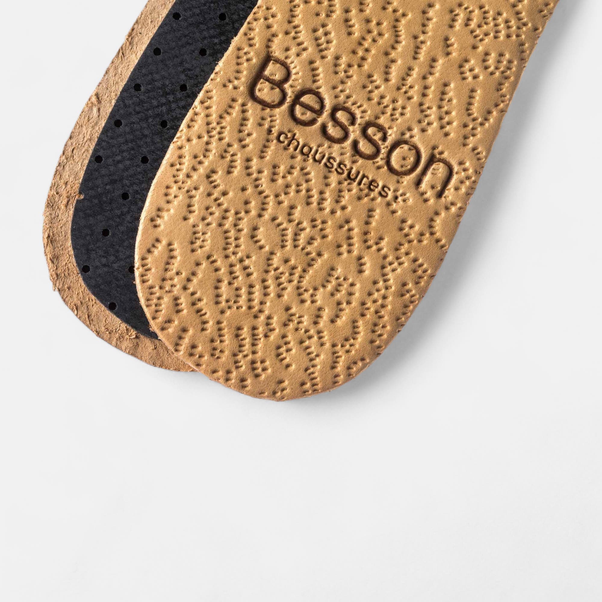 Semelles cuir charbon 22 24 sans coloris