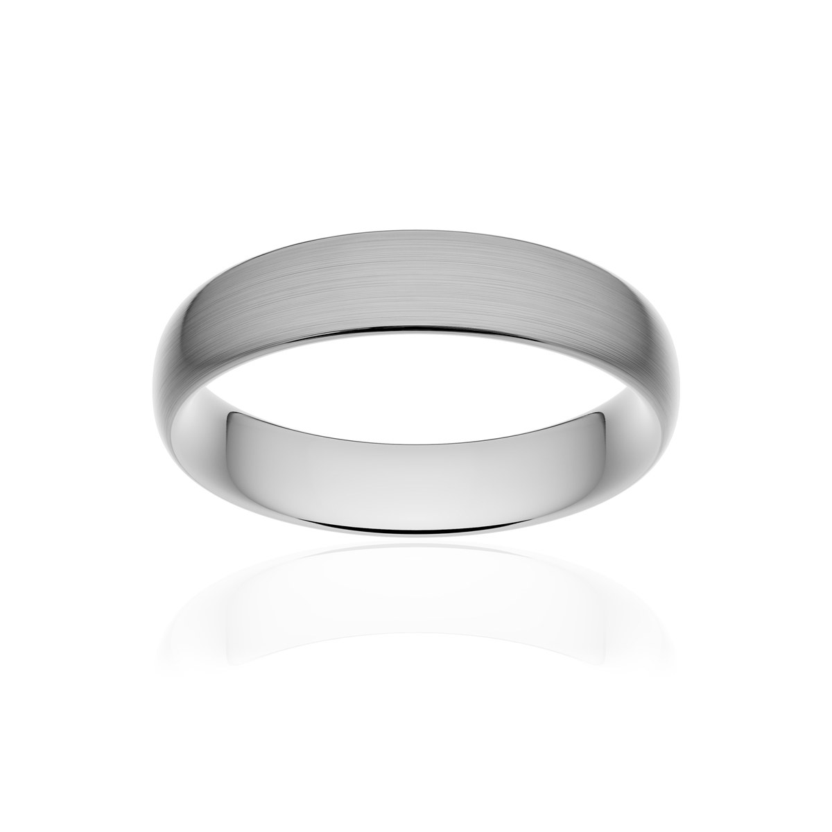 Alliance or 750 blanc brossé ruban confort 5mm