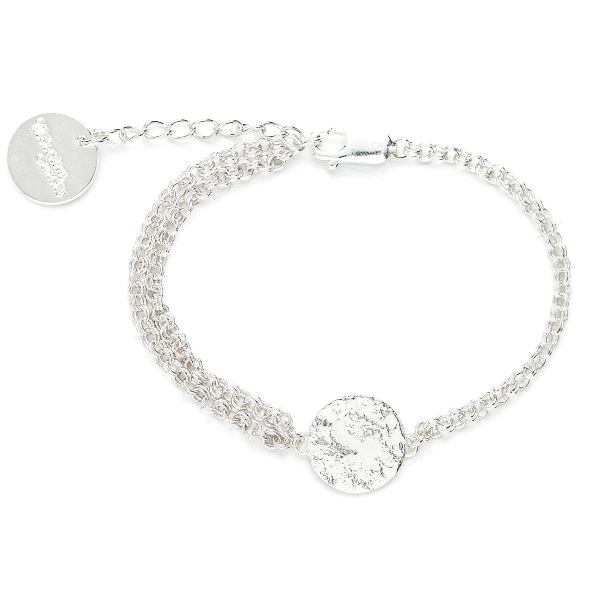 bracelet rond martelé plaqué argent - HESTIA