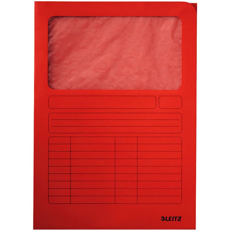 Chemises coin papier avec fenêtre Leitz A4 160 g - Paquet de 100
