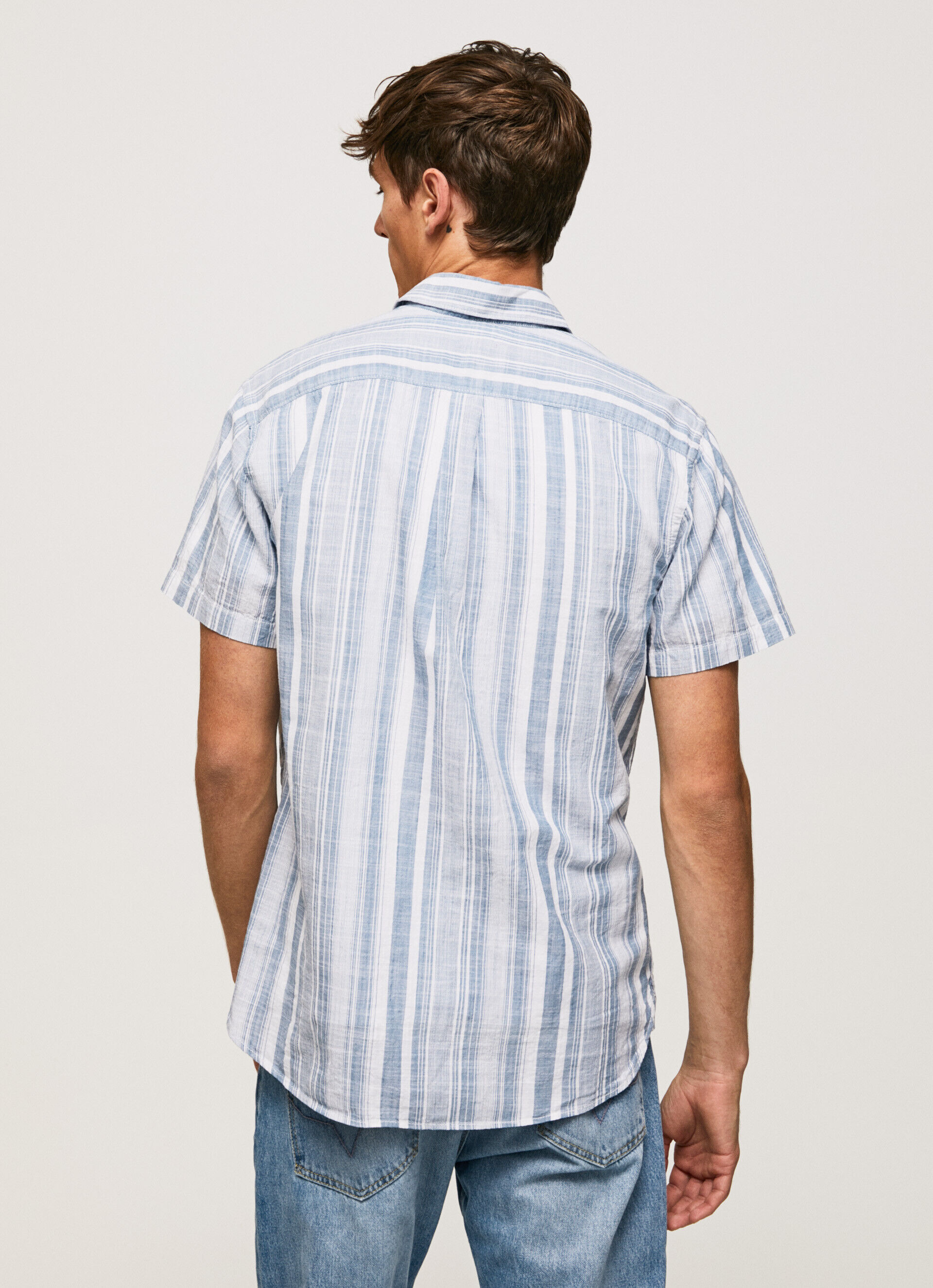 Camisa listrada slim LUTHER FIT - azul jarman