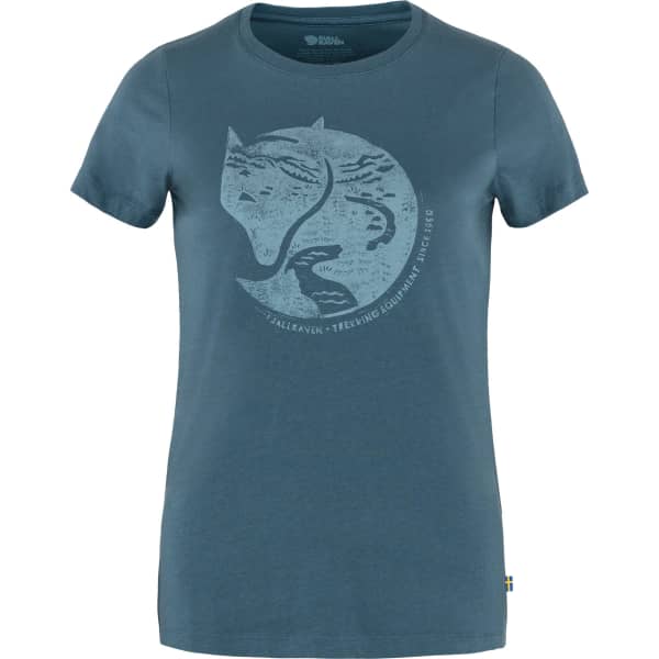 T-shirt FJALLRAVEN ARCTIC FOX PRINT T-SHIRT W INDIGO BLUE