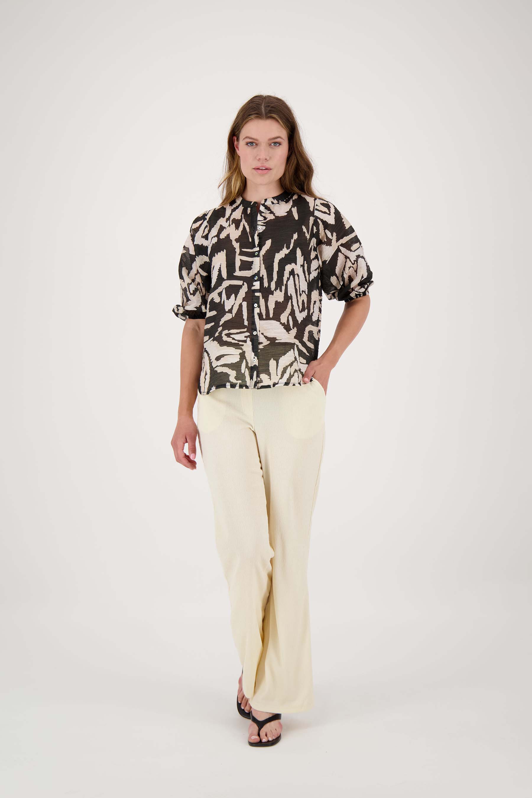 blouse pofmouw met print