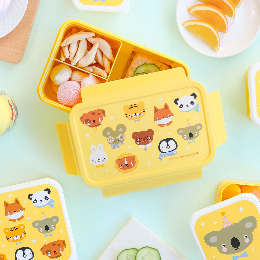A little lovely company broodtrommel met vakjesblad - dierenvrienden
