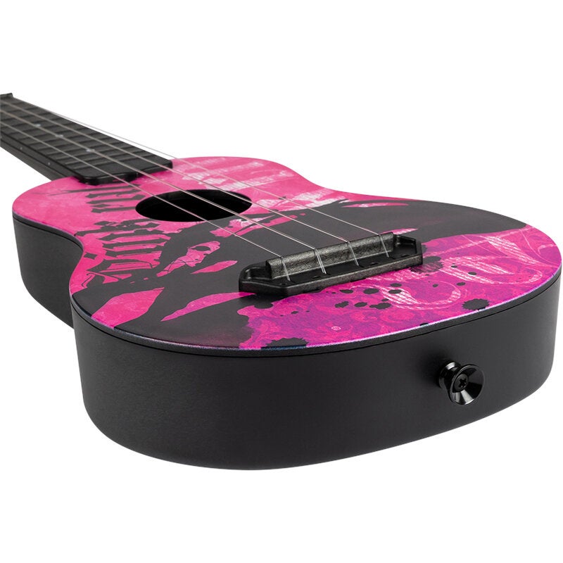 Flight Ultra Travel Series UTS-40 Pink Rules kunststof sopraan ukelele met hoes