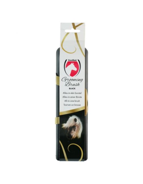 Excellent Horse Grooming Borstel - Paardenvachtverzorging - 23 cm Zwart