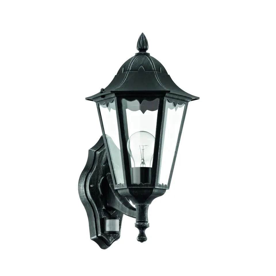EGLONavedoWandlampBuiten-E27-42,5cm-Sensor-Zwart