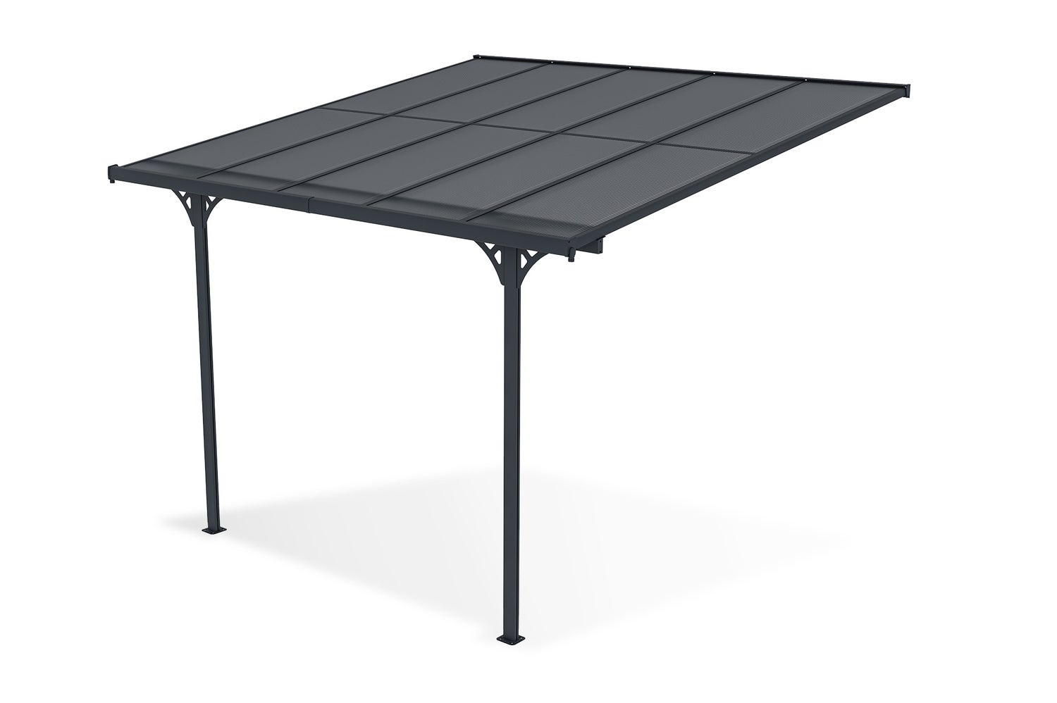 Terrasoverkapping/carport KLEO 300L300 aluminiumgrijs
