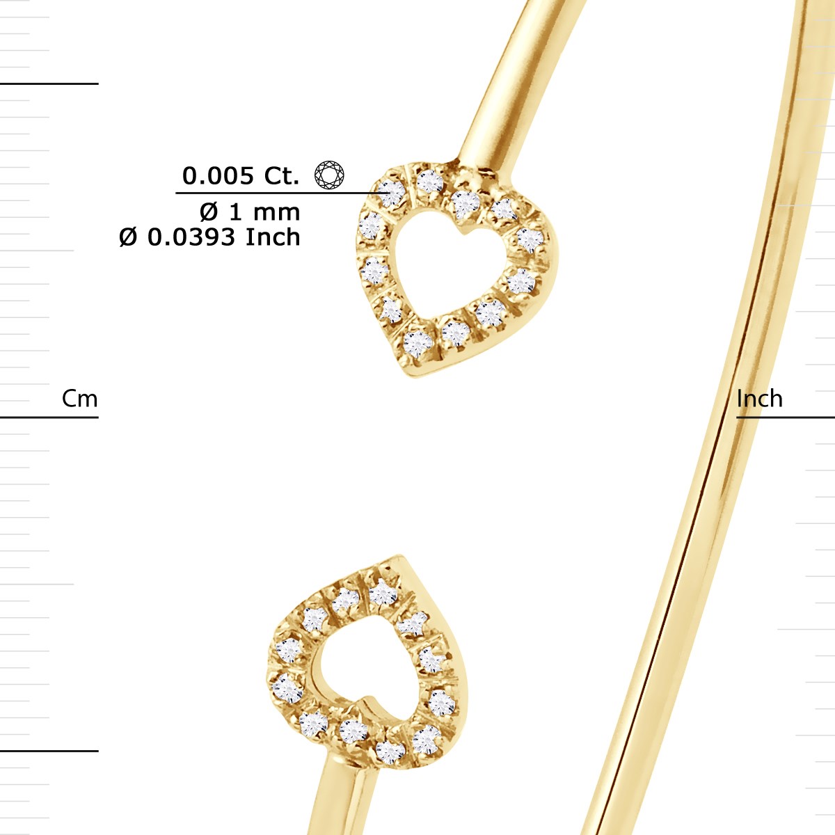 Bracelet Diamants 0,12 Cts LOVE Or Jaune