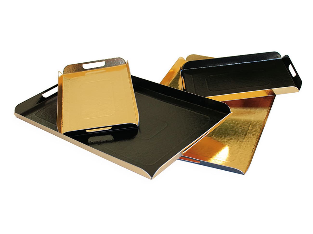 Plateau plié double face - or et noir - 42 x 28 cm (x 25) - Tradiser