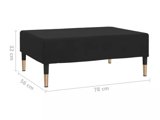 Repose-pied Noir 78x56x32 cm Velours