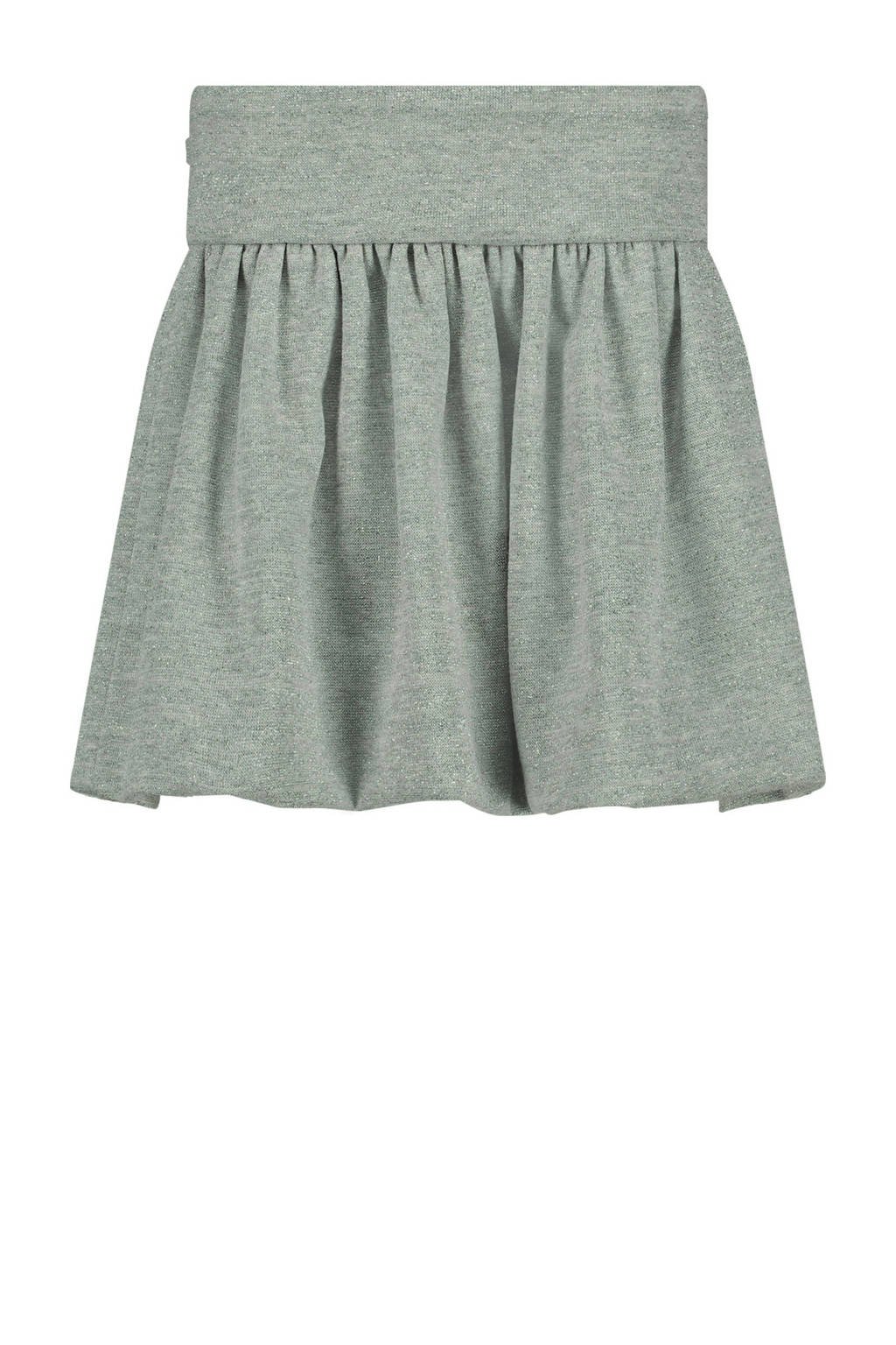 LEVV ballonrok met lurex grijs melange