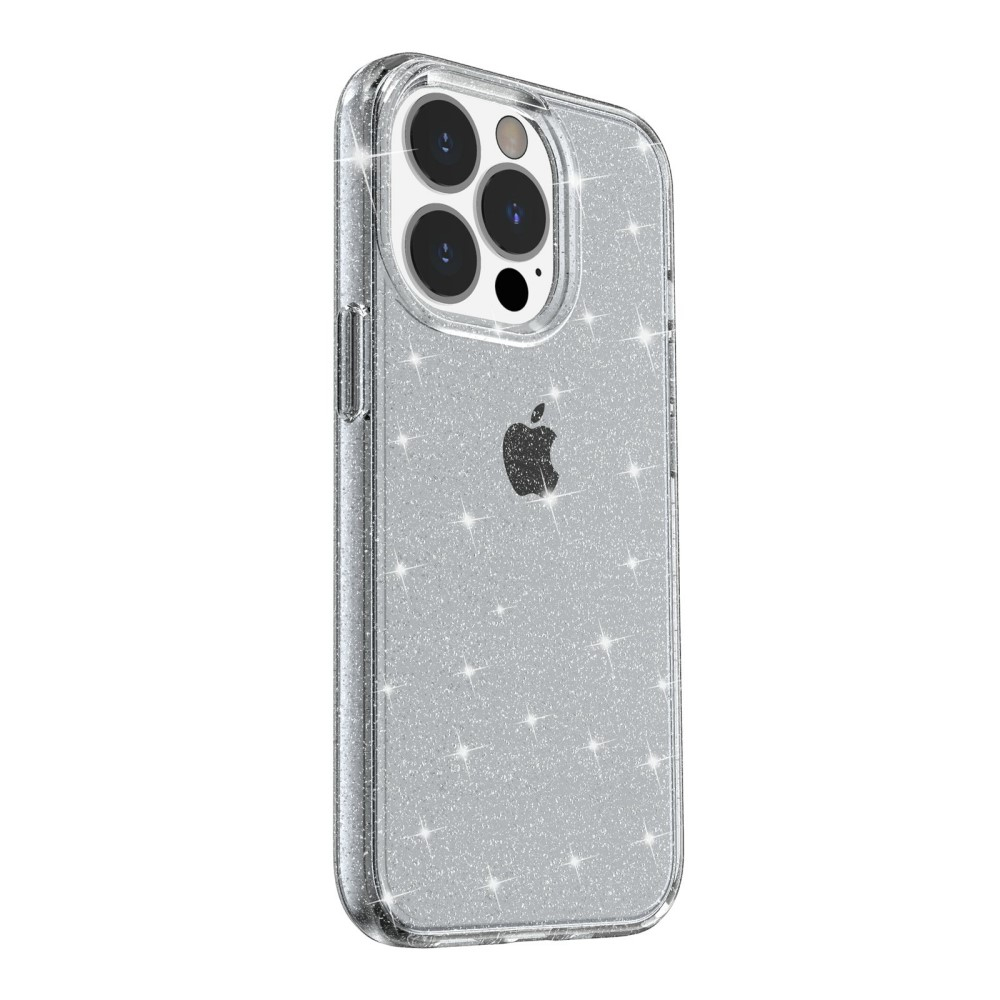 iPhone 13 Pro Hybrid Hardcase Schutzhülle im Glitzer Design - Schwarz / Transparent