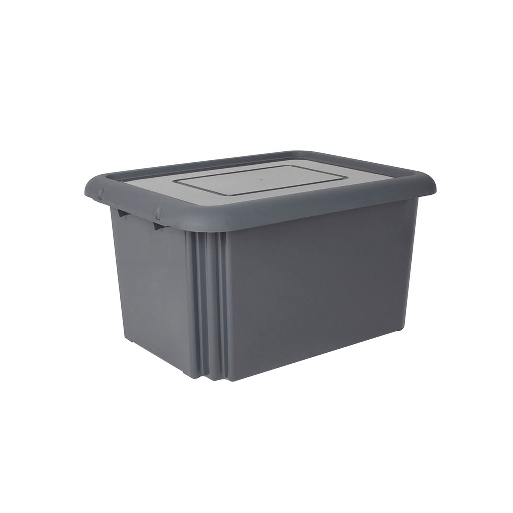 Boîte de rangement transparente avec couvercle 18L