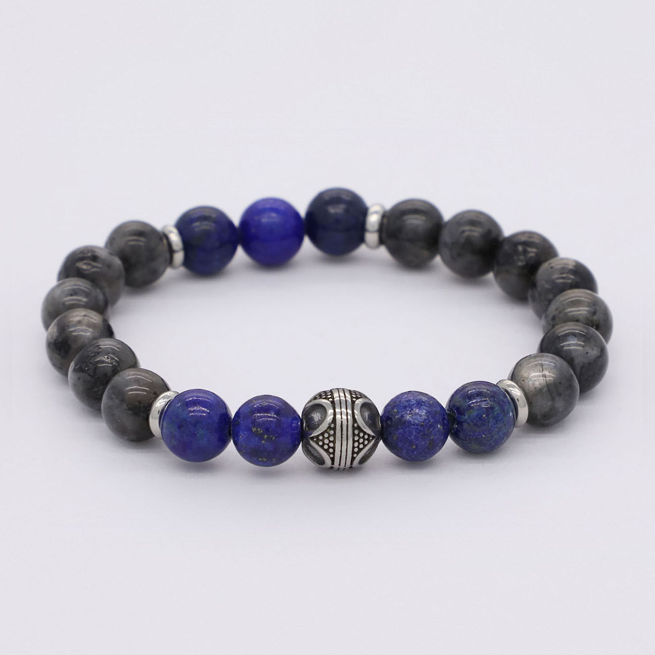 Jacobson Bracelet Nico en Acier, Lapis & Labradorite