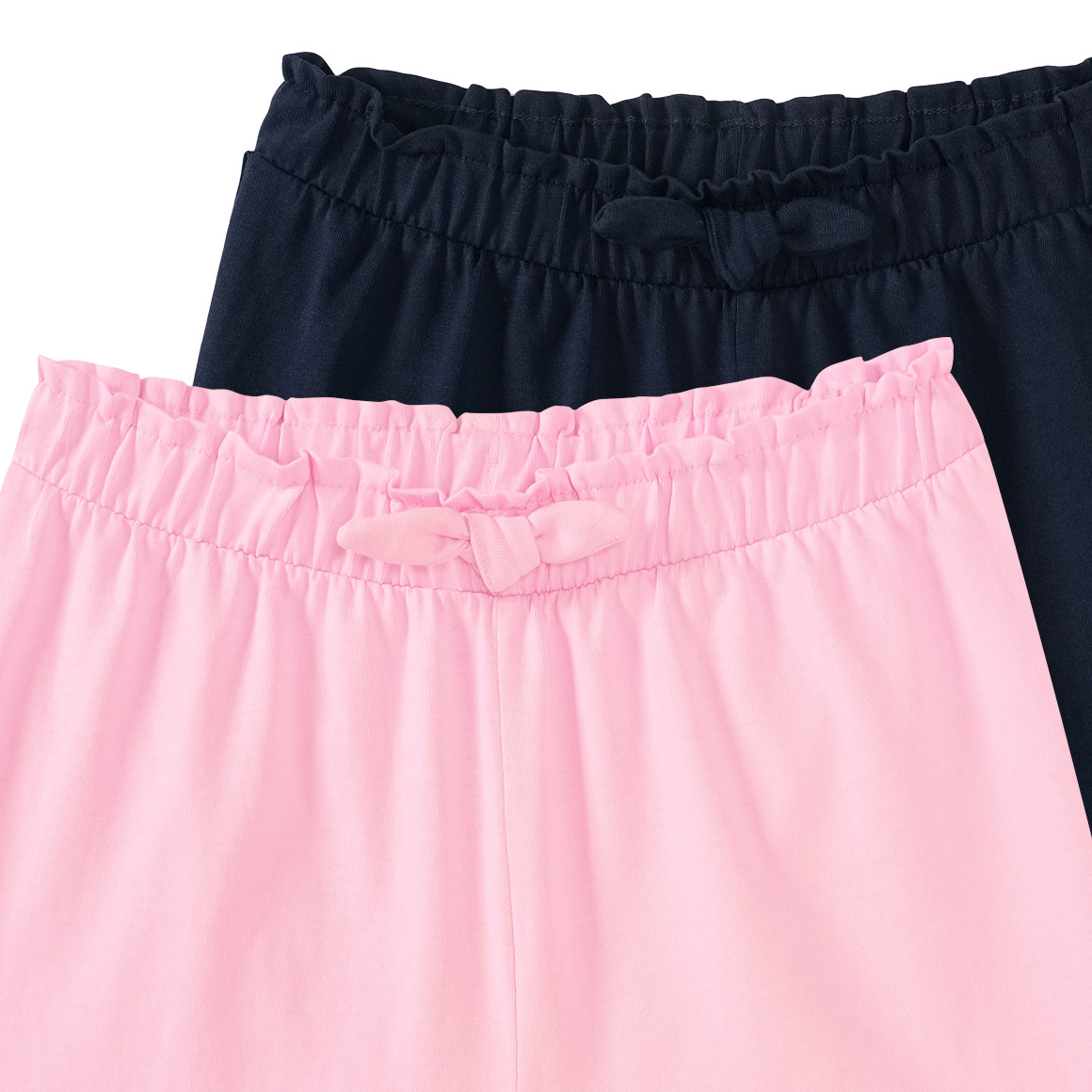 Topomini 2 Baby Shorts mit Zierschleifen rosa / dunkelblau