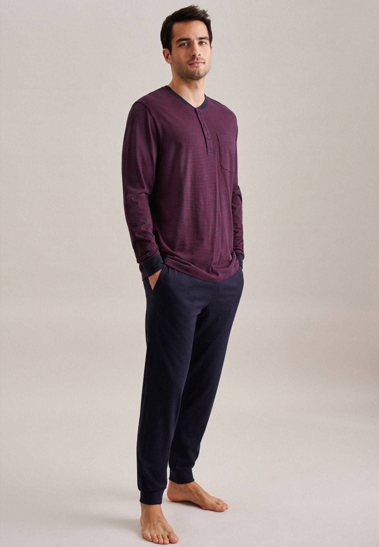 Seidensticker| Herren Pyjama Schwarze Rose