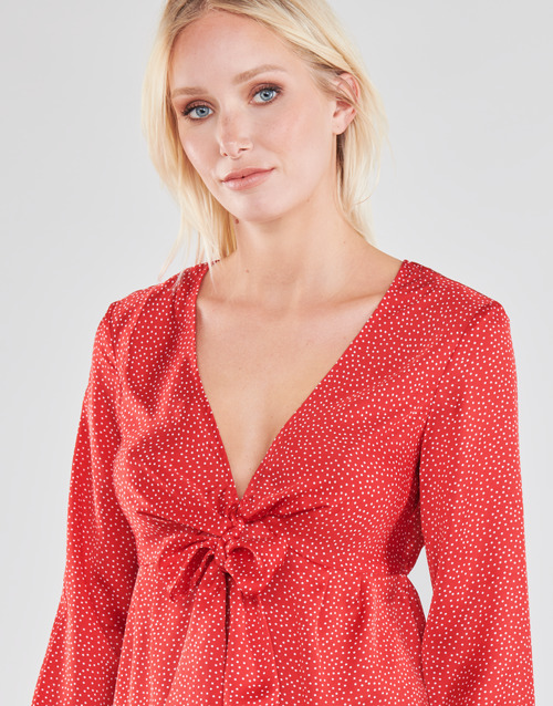Guess - NEW LS GWEN TOP - Rouge / Blanc