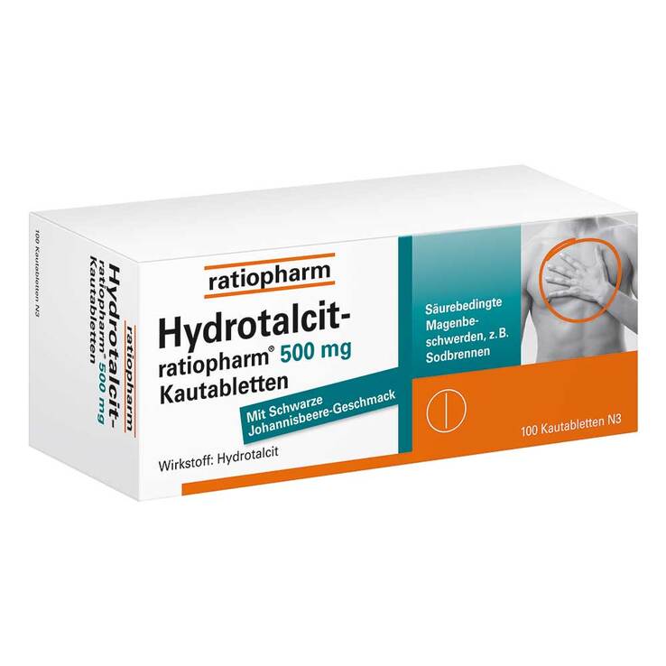 Hydrotalcit ratiopharm 500 mg Kautabletten, 100 St