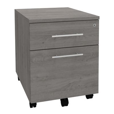 Caisson mobile IDRA/DUAL - L43 x H56 x P60 cm - 2 Tiroirs dont 1 dossier suspendu - Imitation Chêne gris