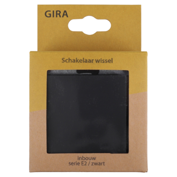 Gira E2 Inbouw Wisselschakelaar Mat Zwart