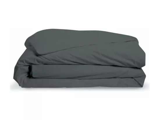 Housse de couette Anthracite en percale de coton - 220x240cm