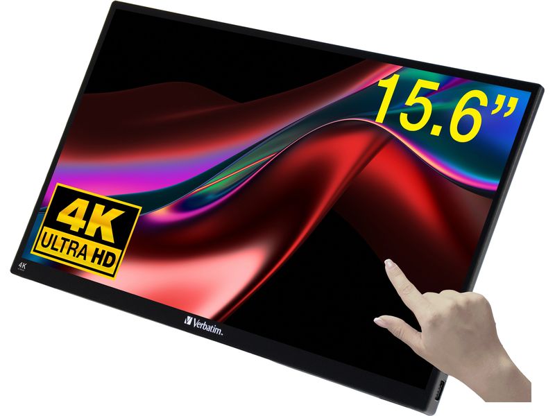 Verbatim Monitor 32238 15.6'' 3840 x 2160 Pixel 4K Ultra HD LCD Touchscreen Monitor Schwarz