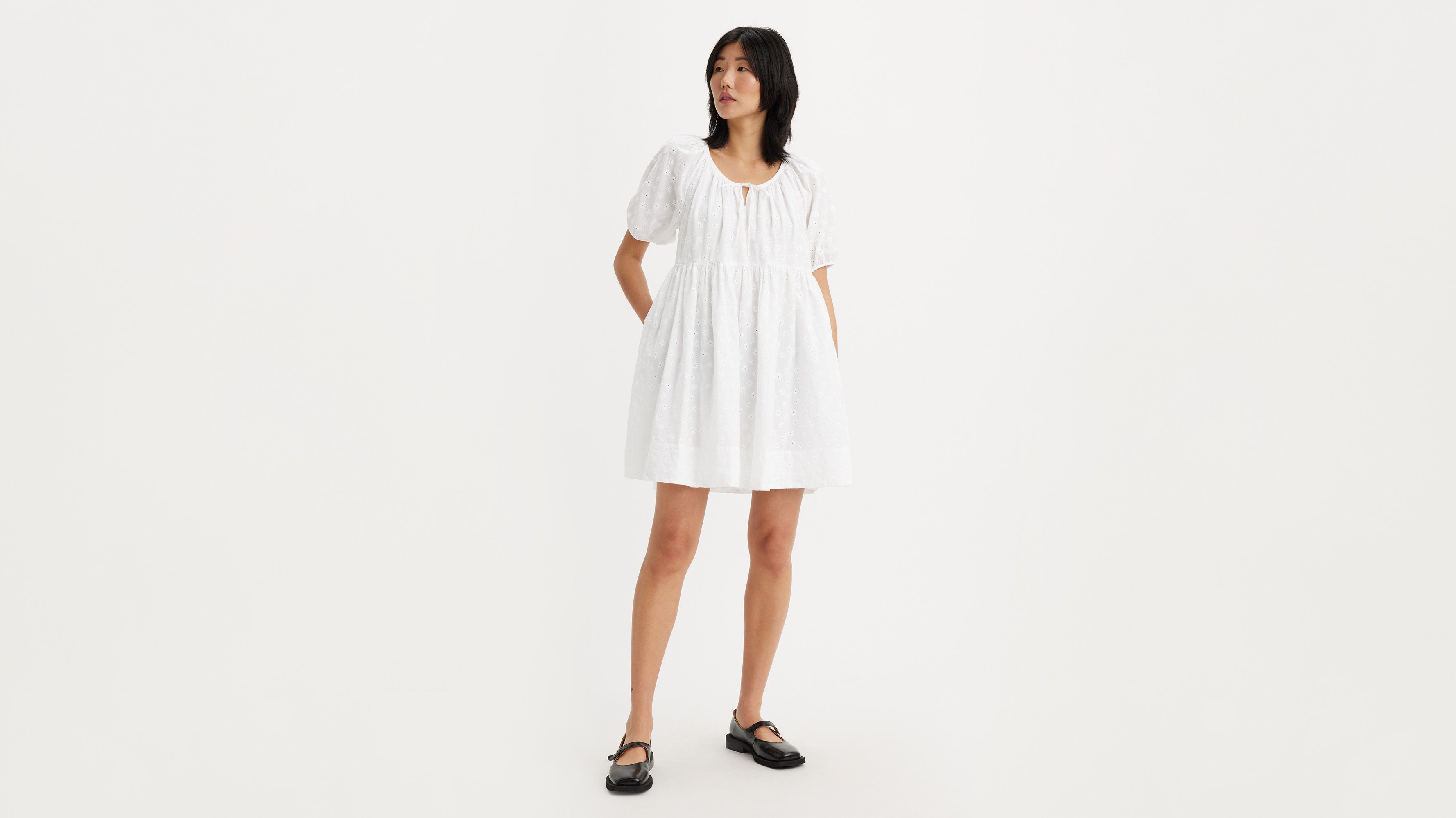 Robe courte manche courte Jaylee - Bright White - Blanc