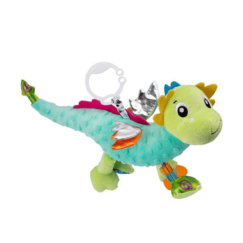Peluche d'activités sensorielles à suspendre Dusty le dragon