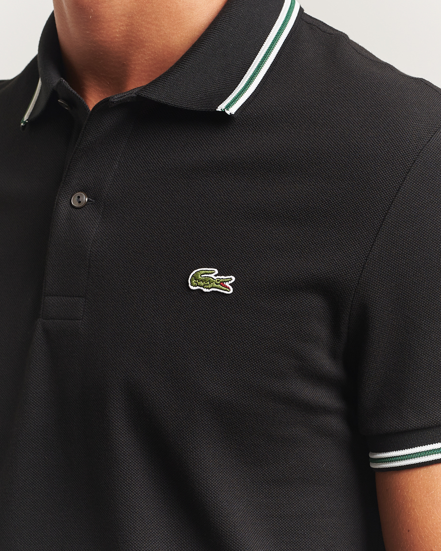 Lacoste Original Stripe Collar Polo Piké Black