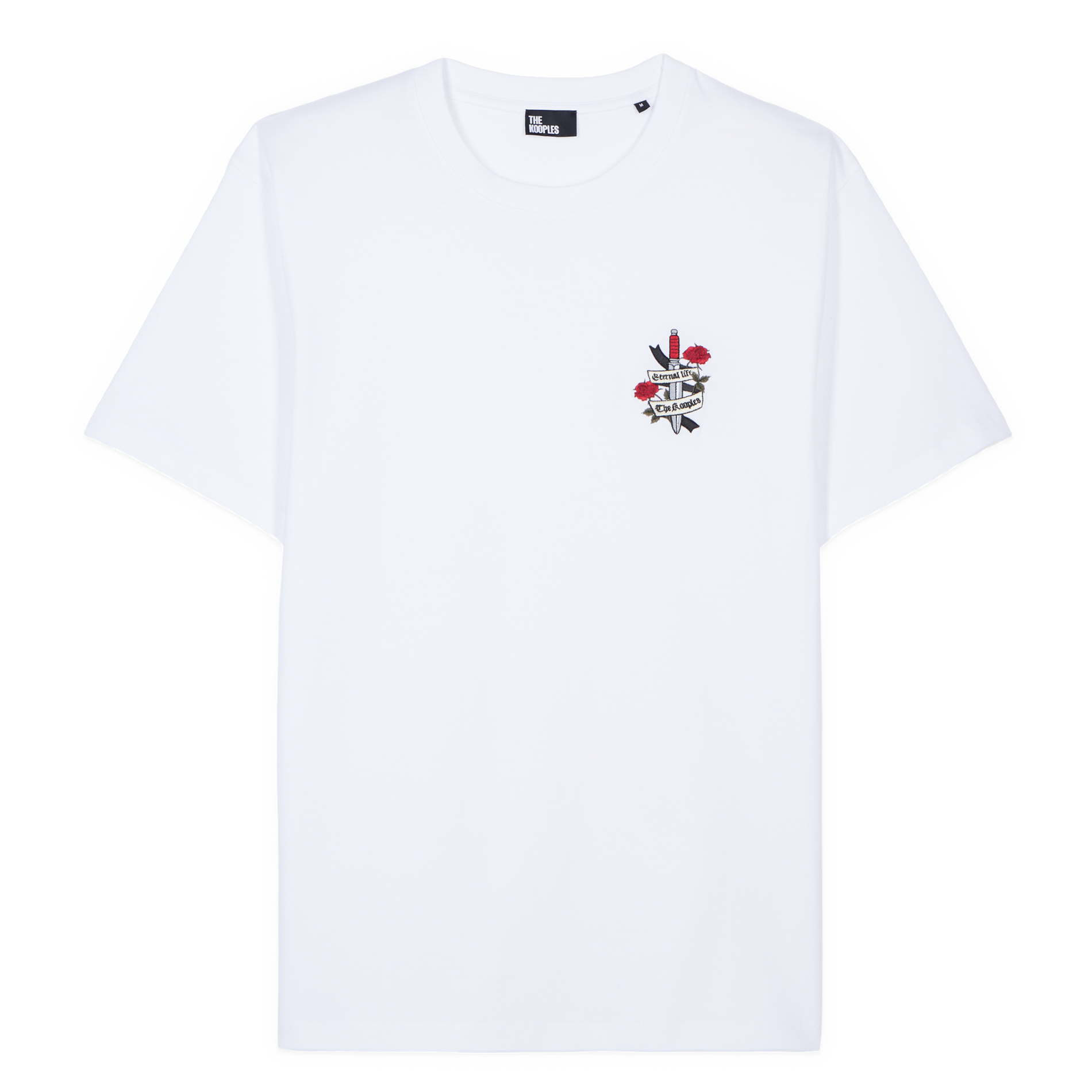 Tee-shirt droit brodé en coton | Blanc