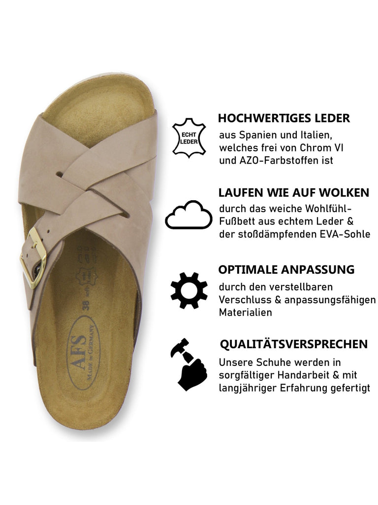 modische Pantoletten Damen Kralle sand