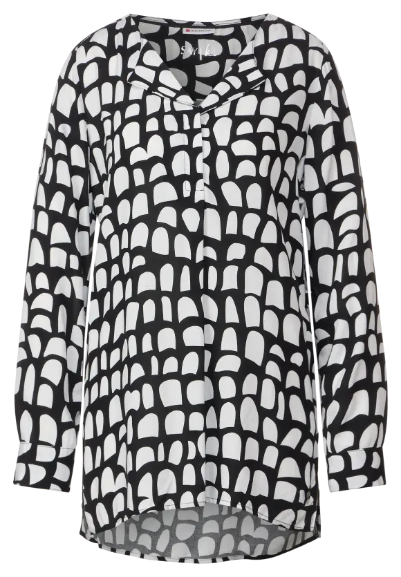 Print Longbluse - Black