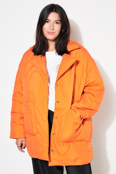 Steppjacke, Loose Shape, Wellenstepp, Reverskragen, Seitenschlitze