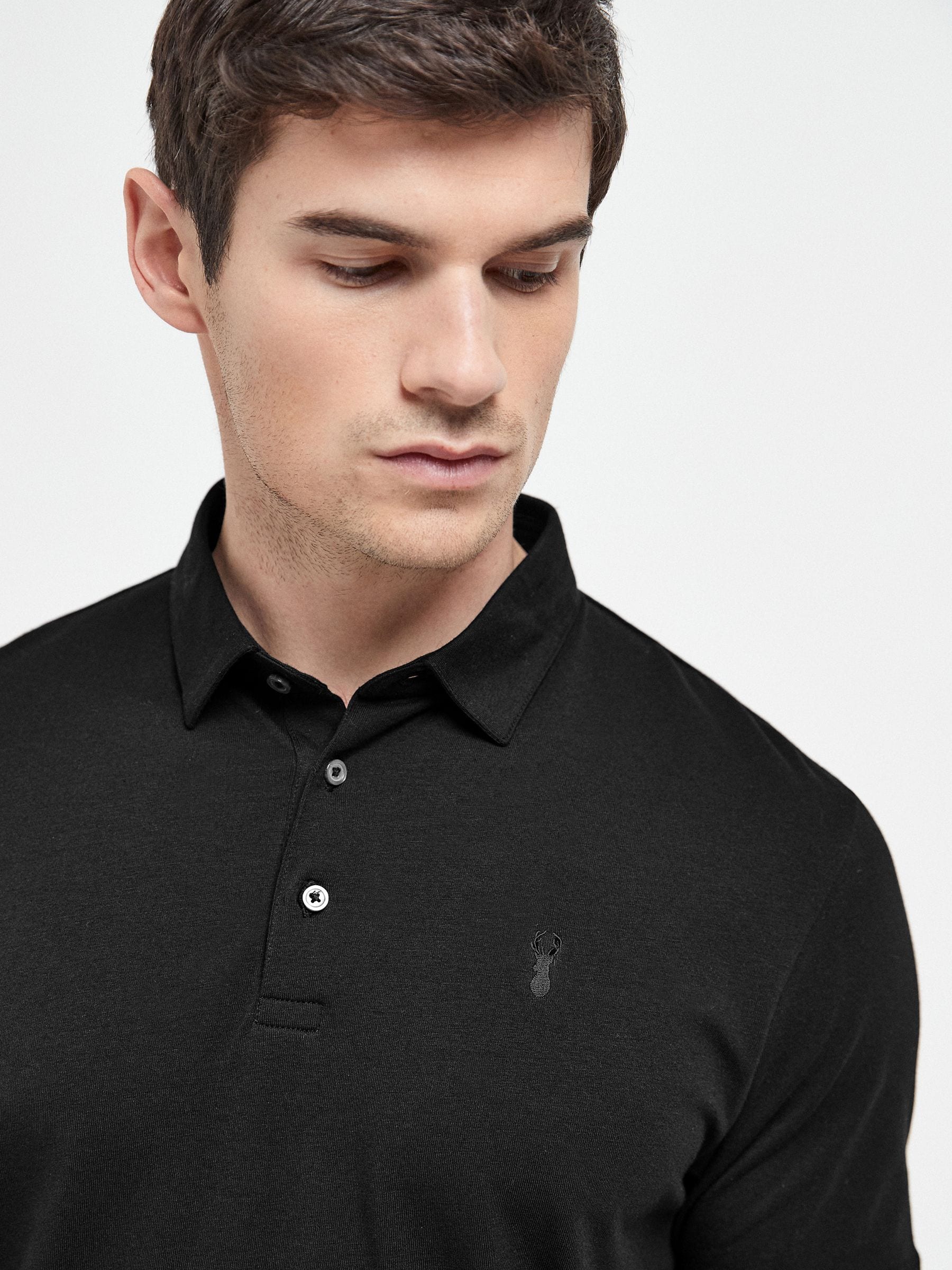 Blauw/grijs/zwart - Set van 3 jersey poloshirts met korte mouwen