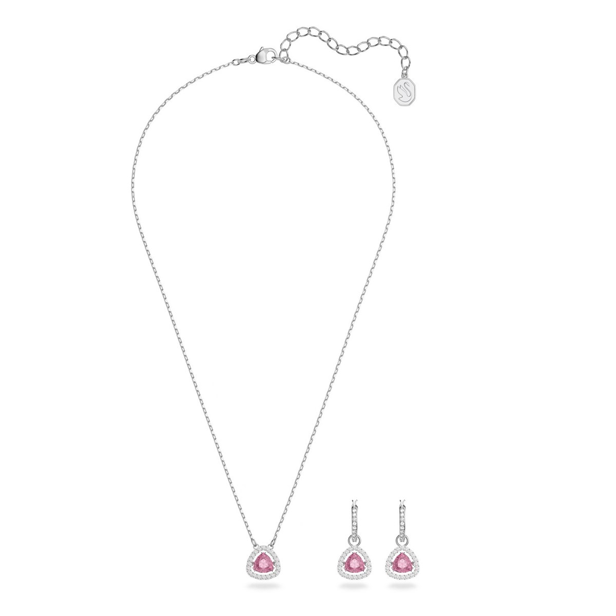 Parure Swarovski Millenia argentée rose