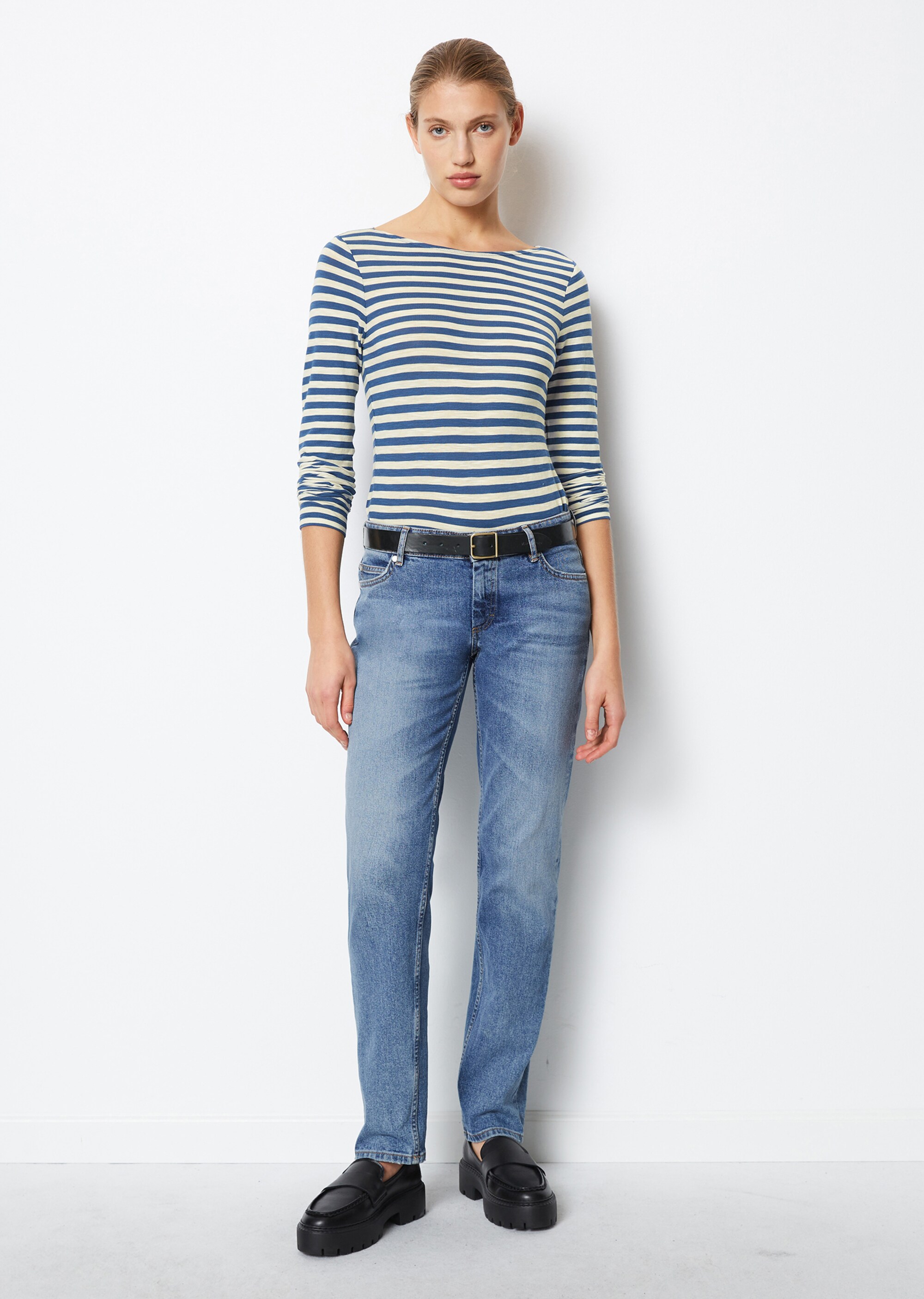 Ringel-Longsleeve regularaus Slubjersey