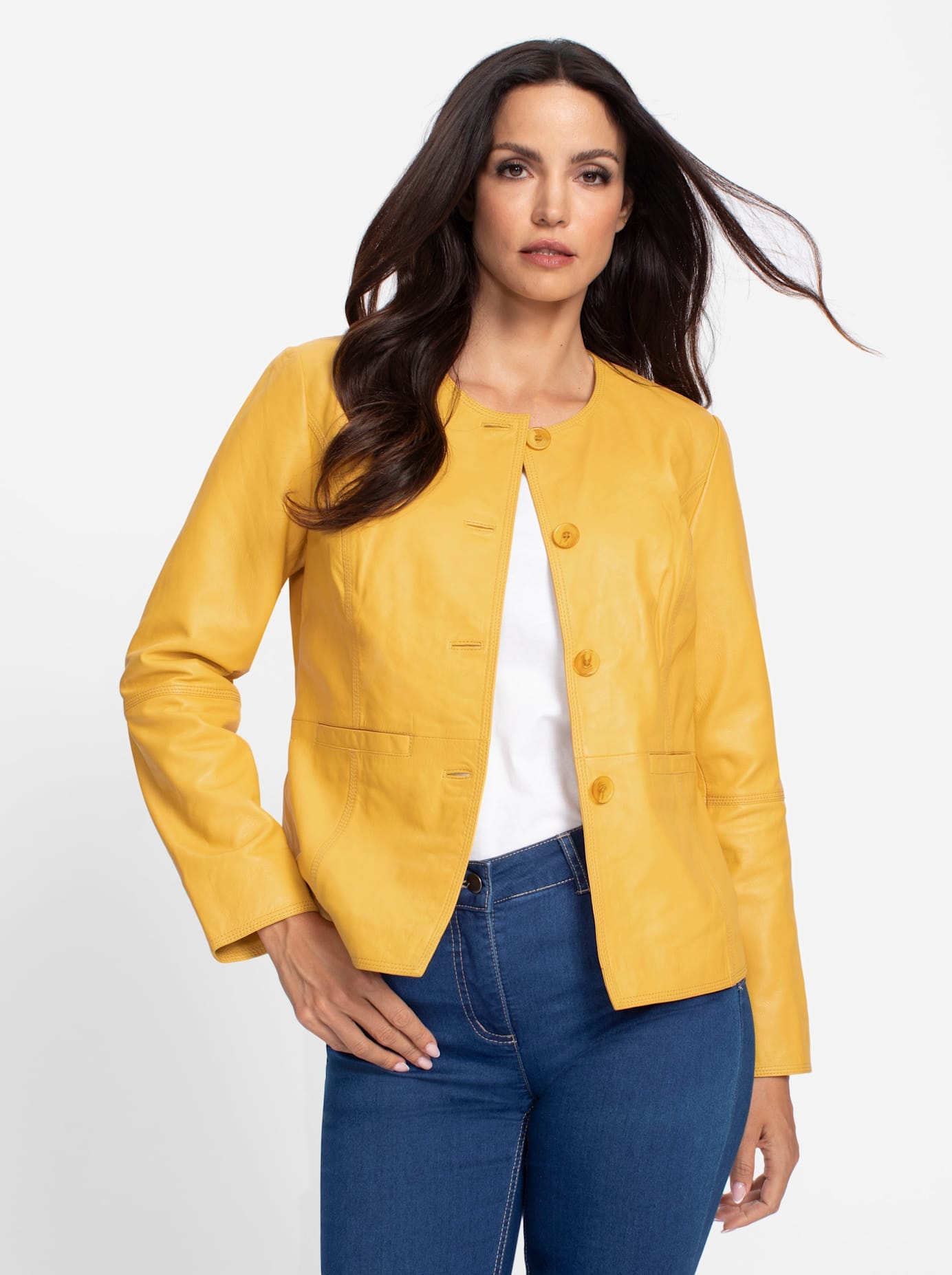 heine Lederjacke ohne Kapuze