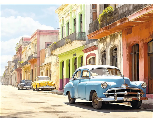 Canvas schilderij Vintage Car On The Street III 116x84 cm