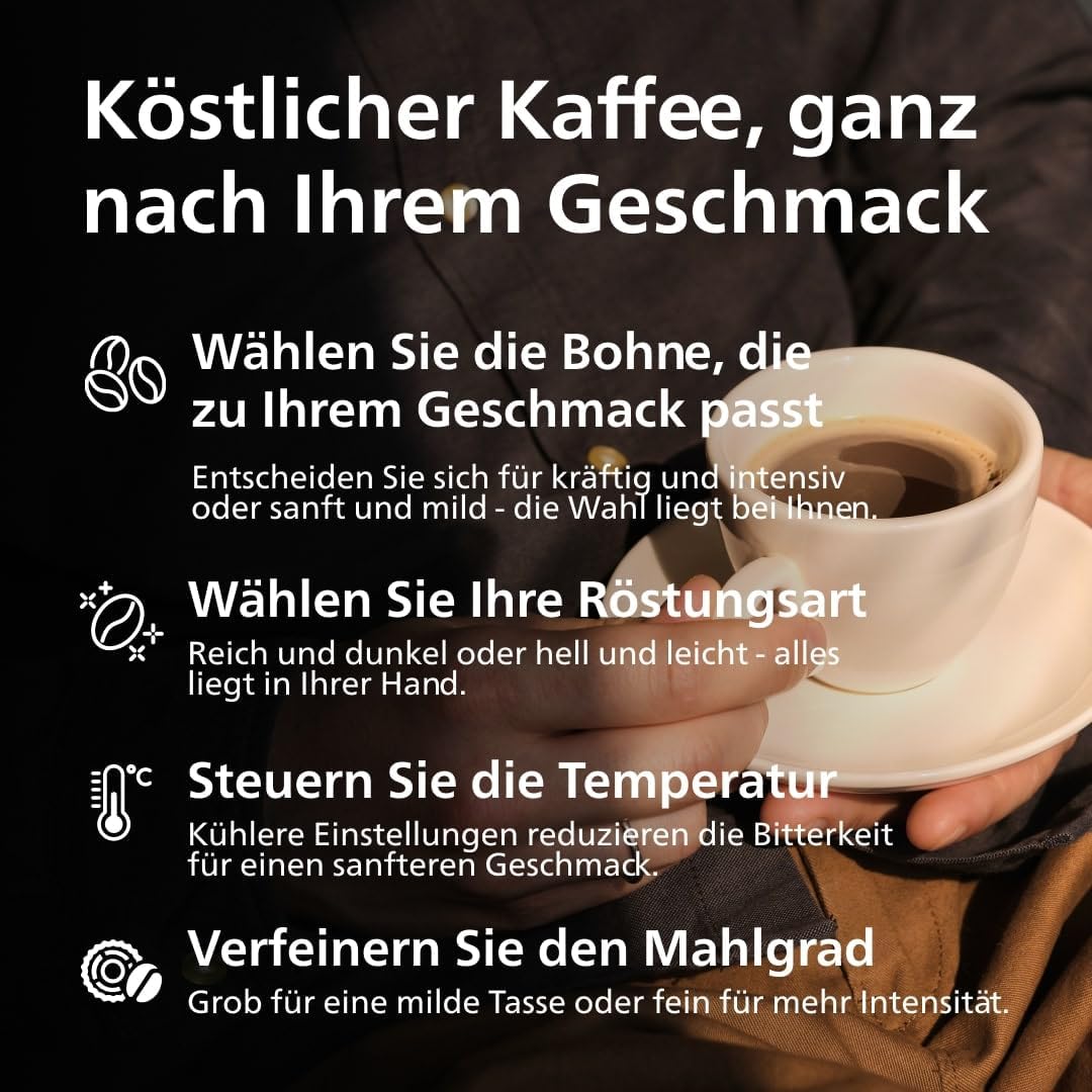 Philips 2200 Series Kaffeevollautomat - 2 Kaffeespezialitäten, Touch-Display, klassischer Milchaufschäumer, Keramikmahlwerk, Mattschwarz (EP2220/10)