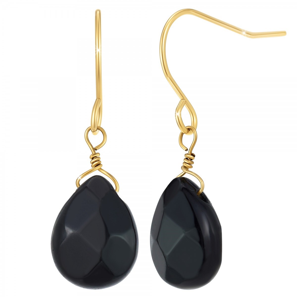 Boucles d'oreilles SC Bohème ornées de deux obsidiennes